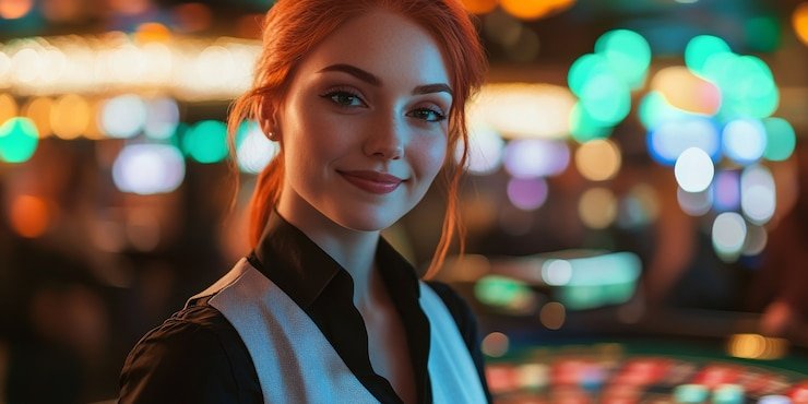 Antarmuka permainan Playtech dengan streaming langsung dan chat dealer